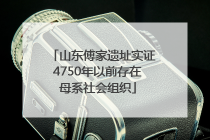 山东傅家遗址实证4750年以前存在母系社会组织