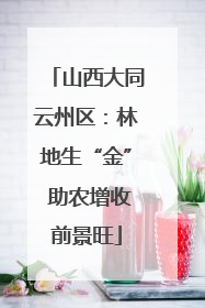 山西大同云州区：林地生“金” 助农增收前景旺