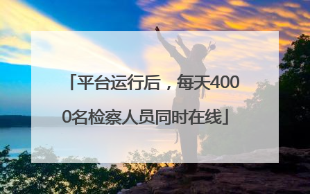 平台运行后，每天4000名检察人员同时在线