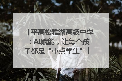 平高松雅湖高级中学：AI赋能，让每个孩子都是“重点学生”