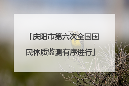 庆阳市第六次全国国民体质监测有序进行
