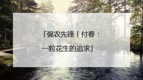 强农先锋丨付春：一粒花生的追求