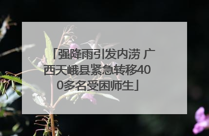 强降雨引发内涝 广西天峨县紧急转移400多名受困师生