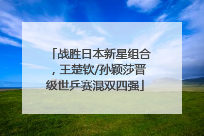 战胜日本新星组合，王楚钦/孙颖莎晋级世乒赛混双四强