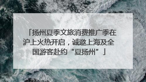 扬州夏季文旅消费推广季在沪上火热开启，诚邀上海及全国游客赴约“夏扬州”