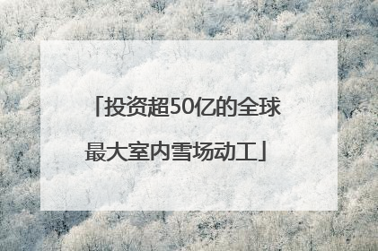 投资超50亿的全球最大室内雪场动工