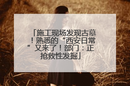 施工现场发现古墓！熟悉的“西安日常”又来了！部门：正抢救性发掘