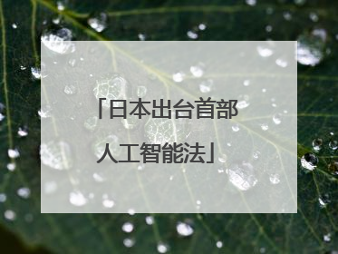 日本出台首部人工智能法