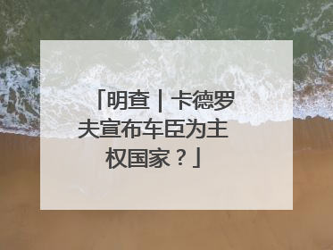 明查｜卡德罗夫宣布车臣为主权国家？