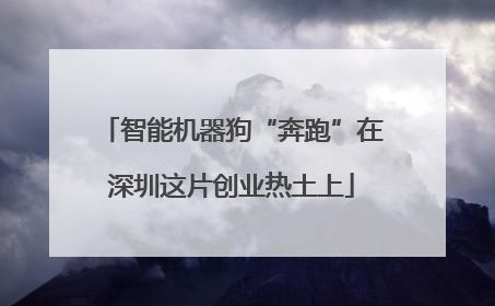 智能机器狗“奔跑”在深圳这片创业热土上