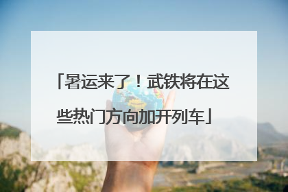暑运来了！武铁将在这些热门方向加开列车