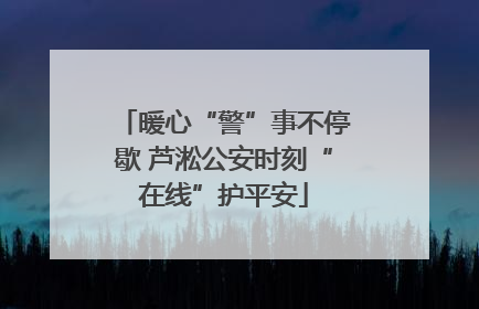 暖心“警”事不停歇 芦淞公安时刻“在线”护平安