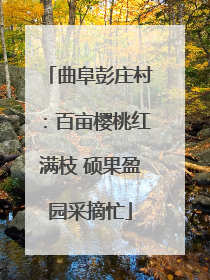 曲阜彭庄村：百亩樱桃红满枝 硕果盈园采摘忙