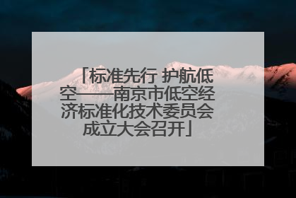 标准先行 护航低空——南京市低空经济标准化技术委员会成立大会召开