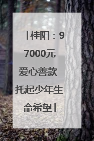 桂阳：97000元爱心善款 托起少年生命希望