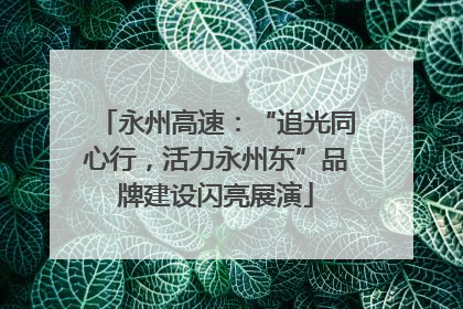 永州高速：“追光同心行，活力永州东”品牌建设闪亮展演
