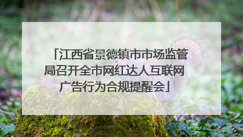 江西省景德镇市市场监管局召开全市网红达人互联网广告行为合规提醒会