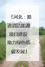 河北：推进清洁能源项目建设 助力绿色低碳发展