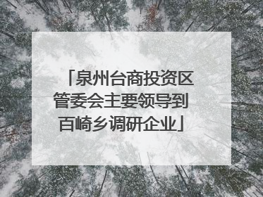 泉州台商投资区管委会主要领导到百崎乡调研企业