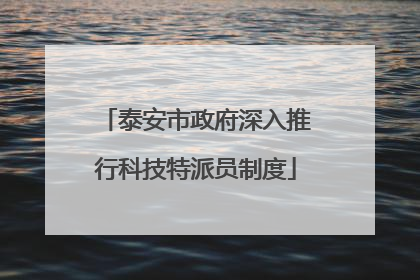 泰安市政府深入推行科技特派员制度