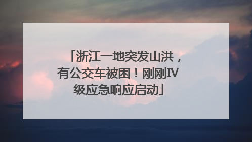 浙江一地突发山洪，有公交车被困！刚刚Ⅳ级应急响应启动