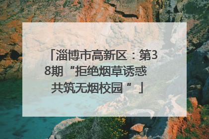 淄博市高新区：第38期“拒绝烟草诱惑 共筑无烟校园 ”