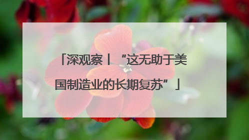 深观察丨“这无助于美国制造业的长期复苏”