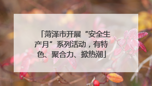菏泽市开展“安全生产月”系列活动，有特色、聚合力、掀热潮