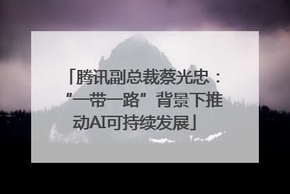 腾讯副总裁蔡光忠：“一带一路”背景下推动AI可持续发展