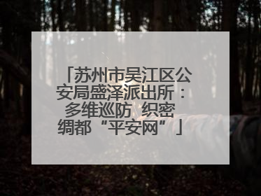 苏州市吴江区公安局盛泽派出所：多维巡防  织密绸都“平安网”
