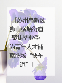 苏州高新区狮山横塘街道聚焦毕业季 为青年人才铺就职场“快车道”