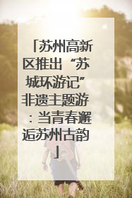 苏州高新区推出“苏城环游记”非遗主题游：当青春邂逅苏州古韵