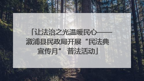 让法治之光温暖民心——溆浦县民政局开展“民法典宣传月” 普法活动
