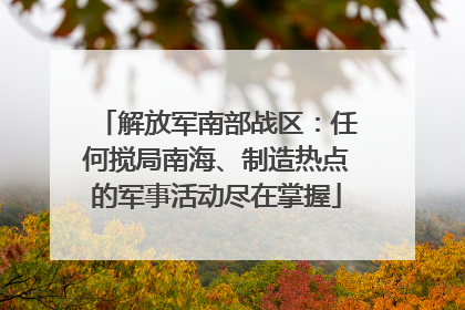解放军南部战区：任何搅局南海、制造热点的军事活动尽在掌握