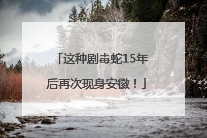 这种剧毒蛇15年后再次现身安徽！