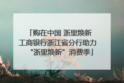 购在中国 浙里焕新 工商银行浙江省分行助力“浙里焕新”消费季