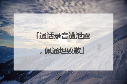 通话录音遭泄露，佩通坦致歉
