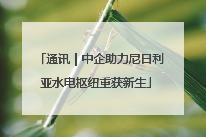 通讯｜中企助力尼日利亚水电枢纽重获新生