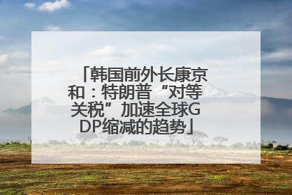 韩国前外长康京和：特朗普“对等关税”加速全球GDP缩减的趋势