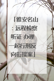 雅安名山：远程检察听证 办理一起行刑反向衔接案