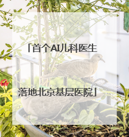 首个AI儿科医生落地北京基层医院