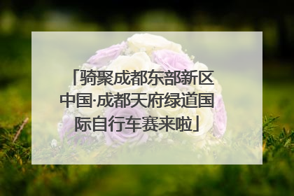 骑聚成都东部新区 中国·成都天府绿道国际自行车赛来啦