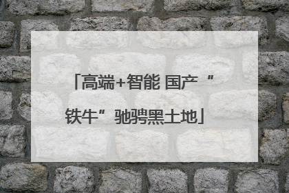 高端+智能 国产“铁牛”驰骋黑土地