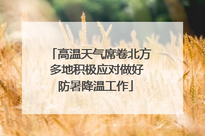 高温天气席卷北方 多地积极应对做好防暑降温工作