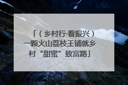 （乡村行·看振兴）一颗火山荔枝王铺就乡村“甜蜜”致富路