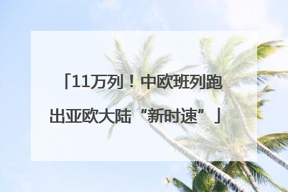 11万列！中欧班列跑出亚欧大陆“新时速”