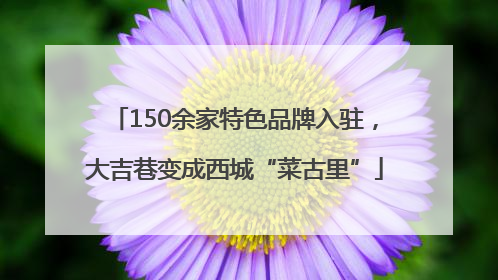 150余家特色品牌入驻，大吉巷变成西城“菜古里”