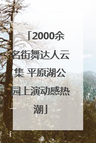 2000余名街舞达人云集 平原湖公园上演动感热潮