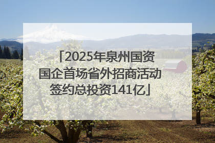2025年泉州国资国企首场省外招商活动签约总投资141亿