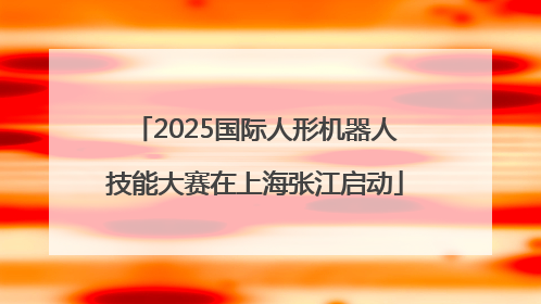 2025国际人形机器人技能大赛在上海张江启动